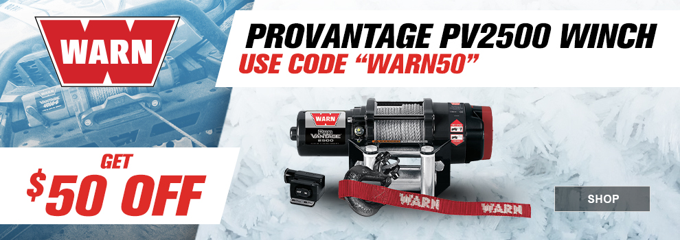 Warn, provantage PV2500 winch. Use code WARN50 to get $50 off.